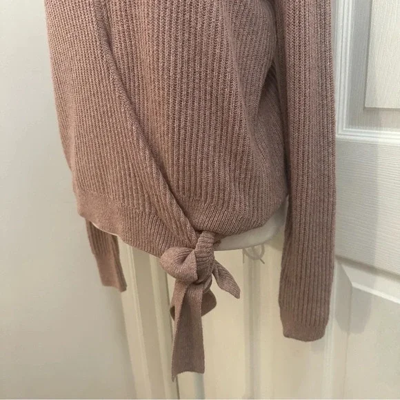 Madewell Crewneck Bow Tie Knit Sweater Mauve XS - Picture 4 of 9